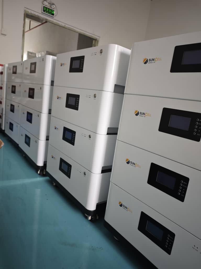 Rows of SunCell battery units